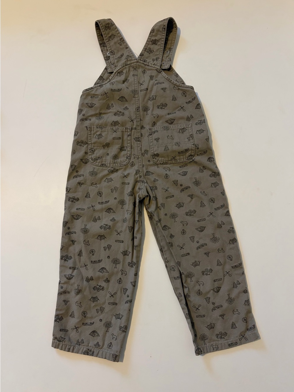 Carhartt Kids Tan Printed Overalls with Outdoor Icons - Picture 3 of 4